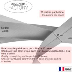 Biais coton 25 mètres - pro.designers-factory.com